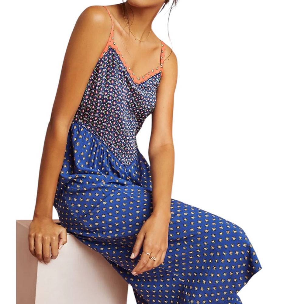 Anthropologie Lynn Mixed Print
Sleep Jumpsuit - Boho Wide Leg
Capri SZ M - Picture 13 of 15